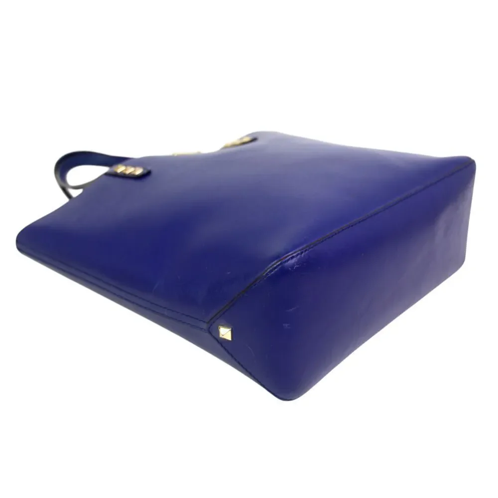 Rebecca Minkoff SADDLE BLUE LEATHER TOTE BUSINESS SHOULDER BAG HANDBAG PURSE